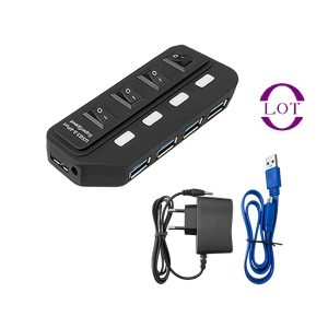 هاب ۴ پورت USB3.0 آداپتوردار مدل VS545